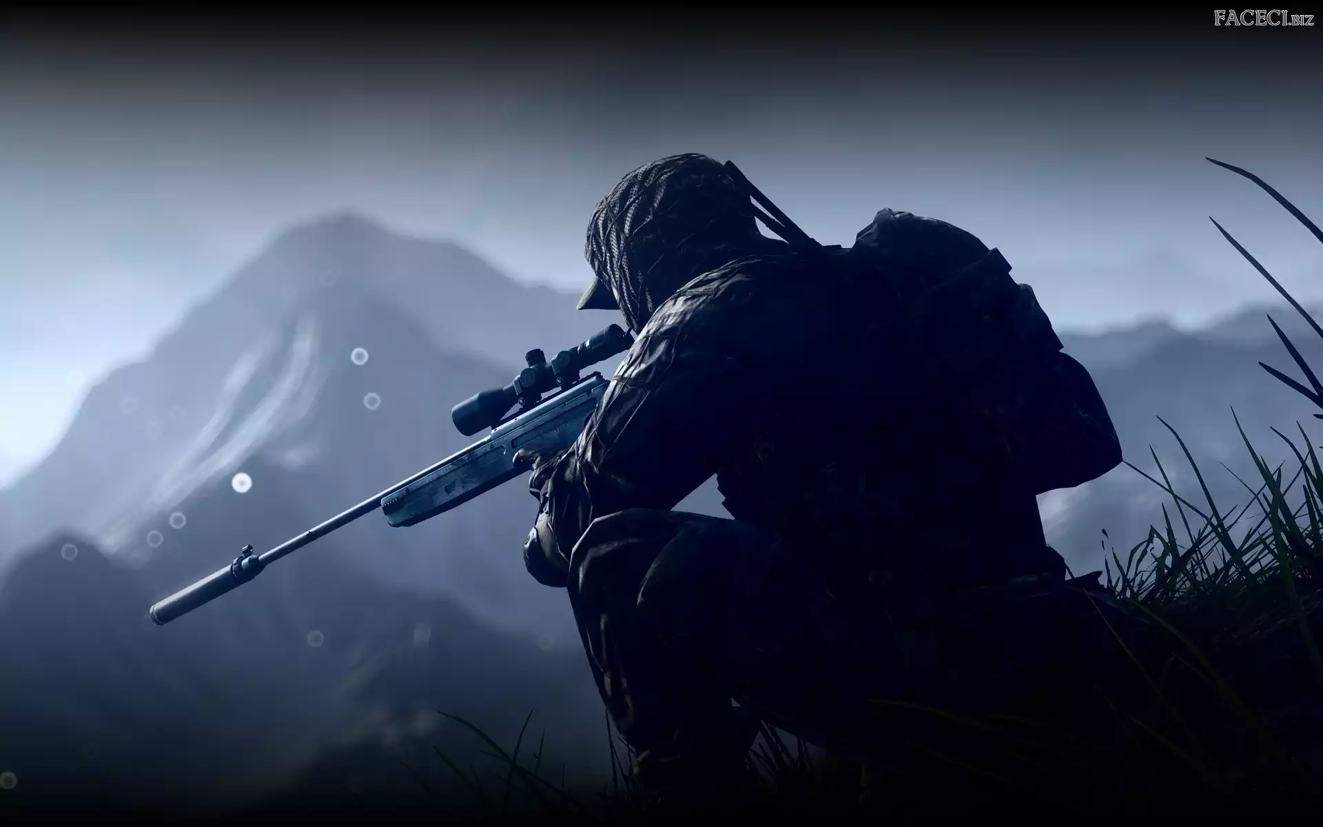 Żołnierz, Góry, Battlefield 4, Snajper